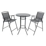 VCM Gartenmöbel 3er-Set ¦ schwarz ¦ Maße (cm): B: 70 H: 108