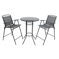 VCM Gartenmöbel 3er-Set - schwarz , Maße cm B: 70 H: 108