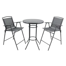 VCM Gartenmöbel 3er-Set - schwarz , Maße cm B: 70 H: 108