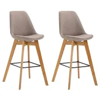 CLP 2er Set Barhocker Metz Stoff taupe/natura