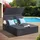 Juskys Syros Polyrattan Doppelliege Schwarz