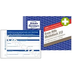 AVERY Zweckform Erste Hilfe Meldeblock Formularbuch 313