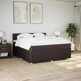 vidaXL Boxspringbett mit Matratze Dunkelbraun 180x200 cm Stoff