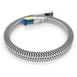 Primewire Flachbandpatchkabel CAT 8 mit Baumwollummantelung - Gigabit Ethernet Lan Kabel - 40 Gbit/s - S/ftp Pimf Schirmung - 2m