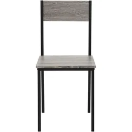 ML-Design Esstisch Set 4-teilig, Eiche-Grau, Esszimmertisch mit 2 Stühlen 1 Bank, Essgruppe für 4 Personen, Sitzgruppe Küchentisch Metallrahmen, Bartisch Set, Esszimmergruppe für Küche Esszimmer