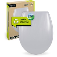 aquaSu® Toilettendeckel nachhaltig, WC-Sitz mit Absenkautomatik, EU, aus 100% recyceltem Kunststoff, Take-Off-Funktion, Montage von oben, graues R...