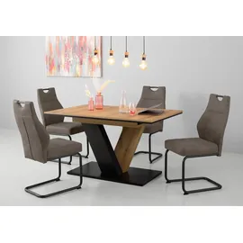 Hela Tische, 1ner Pack Esszimmerstuhl Linda, Vintage Anthrazit, Rundrohgestell grau Komfortsitz Federkorb, 140KG belastbar,