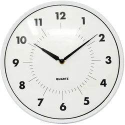 Wanduhr Analog Kunsstoff rund Ø 34 cm weiß modern