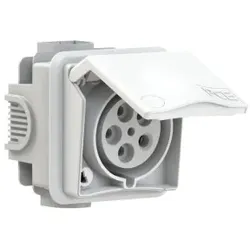 PCE 895-4v CEE-Unterputzsteckdose inkl. UP-Dose Design 32A 5p 4h IP44 (weiß) 8954v