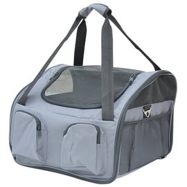 PawHut Hundebox Transportbox Tragetasche Katze, 41 x 34 x 30 cm, Oxford Gewebe grau