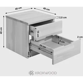 Krok Wood Nachttisch Elsa aus Massivholz 40x40x40 cm
