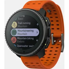 Suunto Vertical Solar BT 49 mm Edelstahlgehäuse schwarz Silikonarmband orange M