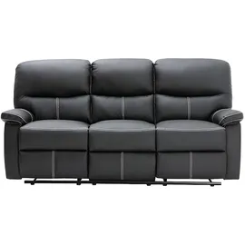 vente-unique Couchgarnitur Relax 3+2+1 - Kunstleder - schwarz