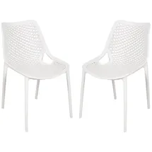Garden Pleasure TEANA Stapelstuhl 50 x 60 x 83 cm weiß 2 St.