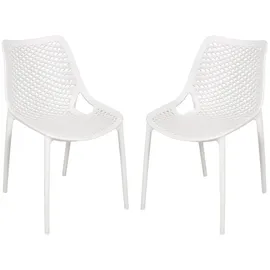 Garden Pleasure TEANA Stapelstuhl 50 x 60 x 83 cm weiß 2 St.