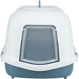 TRIXIE Katzentoilette Primo XXL Top, mit Haube, 56 x 47 x 71 cm, blau / weiß