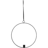 MARELIDA Dekoring mit LED Kerze D: 28,5cm Timer Batterie schwarz