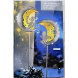 Weltbild LED-Gartenstecker "Engel im Mond" 2er-Set, silber