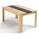IDMarket - Rechteckiger Esstisch Georgia für 6 Personen, Buche-Nachbildung und Schwarz, 140 x 90 cm