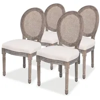 VidaXL Esszimmerstühle 4 Stk. Creme Stoff