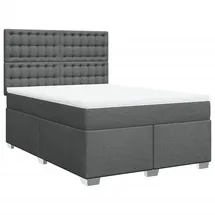 vidaXL Boxspringbett 140 x 200 cm Dunkelgrau
