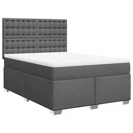 vidaXL Boxspringbett 140 x 200 cm Dunkelgrau