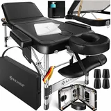 Kesser KESSER® Massageliege klappbar & höhenverstellbar 3 Zonen Massagebett Massagetisch Kosmetikliege Therapieliege Aluminium + 10x Gesichtsauflage mit Kopfstütze Armlehnen & Tasche