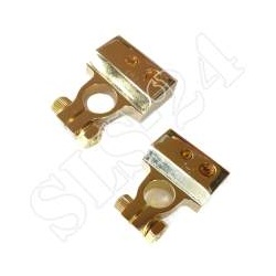 Dietz Batterieklemme vergoldet für Pluspol - PLUS / Minuspol MINUS Set 20107+...