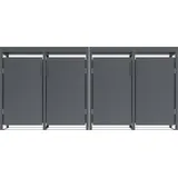 Mülltonnenbox 264 x 124 x 80 cm Metall Anthrazit - Grau
