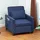 Homcom Schlafsessel, Klappbett mit Bettfunktion, Lendenkissen, Klappbar Liegestuhl mit Verstellbarer Rückenlehne, Rollen, Seitentasche, für Wohnzimmer, Kord, Blau Kunststoff, 84x81x74 cm, Sessel, Schlafsessel