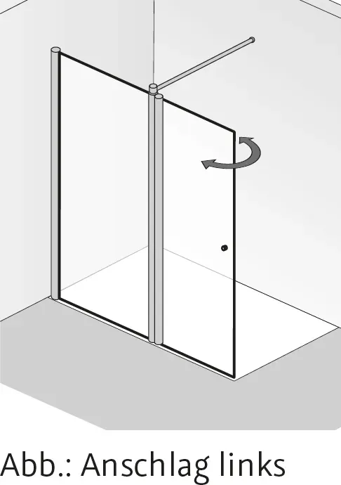 HSK Walk In Easy 2 Frontelement mit 1 schwenkbarem Seitenteil 1221xxx