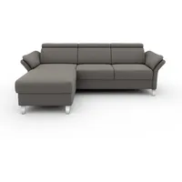 sit&more Ecksofa SIT & MORE "Vincenzo L-Form", grau (hellgrau), B:252cm H:84cm T:165cm, Sofas, Ecksofa, inklusive Kopfteilverstellung, wahlweise mit Bettfunktion, Bettkasten