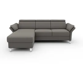 sit&more Ecksofa SIT & MORE "Vincenzo L-Form", grau (hellgrau), B:252cm H:84cm T:165cm, Sofas, Ecksofa, inklusive Kopfteilverstellung, wahlweise mit Bettfunktion, Bettkasten