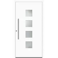 SCHÜCO ADS 75.SI Haustür Aluminium "DORA" Weiß RAL 9016 beidseitig innen öffnend DIN links