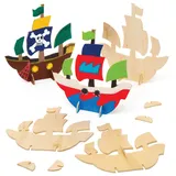 Baker Ross Piratenschiffe aus Holz Bastelset 6 Stück