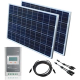 Solar Set 12 V Solaranlage MPPT Laderegler Solarkit PV Wohnmobil Solarmodul, Wattzahl:200 W