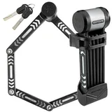 Kryptonite Kryptolok 685 Faltschloss - 85 cm, Sicherheitsgrad 6/10, Kompaktes sicheres Fahrradschloss mit Stahlgliedern, 2 Schlüsseln & Transporthalterung für Fahrrad