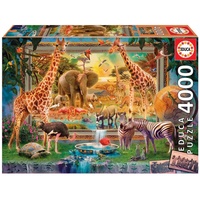 Educa Die Savanne erwacht, 4000 Teile Puzzle für Erwachsene und Kinder ab 12 Jahren, Tierpuzzle Mehrfarbig