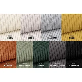 Kaiser Ecksofa mit Schlaffunktion Und Stauraum Für Bettzeug, L-förmiges Sofa,capri Stoff Poso Dunkelgrau Rechts