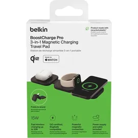 Belkin Boost Charge PRO Qi2 3in1 magn.einkl.Reiseladeg.WIZ024vfBK