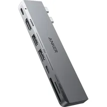 Anker 547 USB-C Hub (7-in-2, für MacBook, USB-C 7 Ports), Dockingstation / USB Hub, Grau