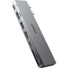 Anker 547 USB-C Hub (7-in-2, für MacBook, USB-C 7 Ports), Dockingstation / USB Hub, Grau