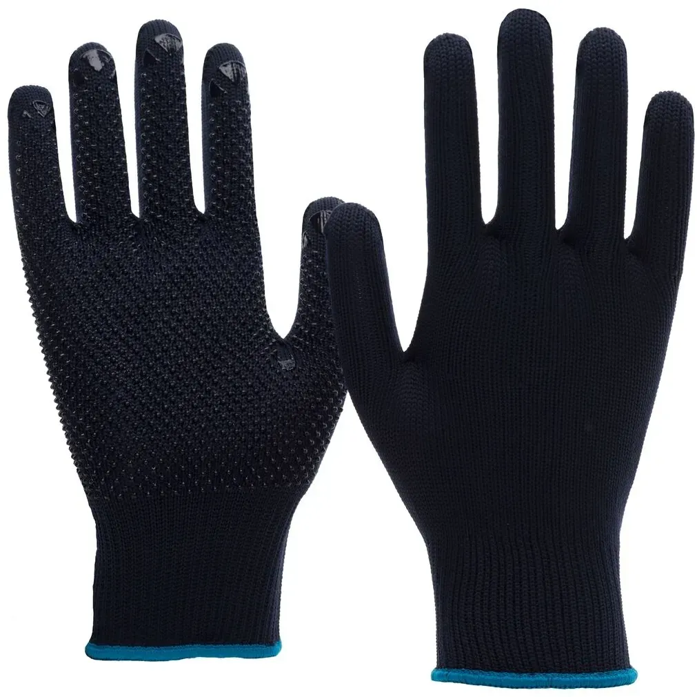 NITRAS Strickhandschuh Nylon/Baumwolle blau mit Noppen Nr. 6101 Gr. 8