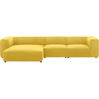 W.Schillig Ecksofa »around-the-block«, mit eleganter Biese, mit Federkern, Breite 341 cm gelb