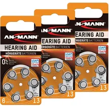 Ansmann Hörgerätebatterien Typ 13 Testsieger 18 Stück, P13 Zl2 Pr48 Mit 1,4v - Ansmann