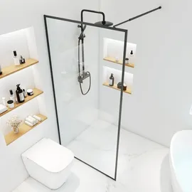 Home Deluxe BAKI Walk-In-Dusche 160 x 200 cm schwarz Klarglas