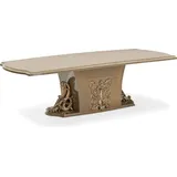 Casa Padrino Luxus Barock Esstisch Grau / Gold - Prunkvoller Barockstil Küchentisch - Luxus Esszimmer Möbel im Barockstil - Barock Esszimmer Möb...