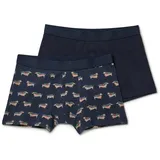 Tchibo - 2 Slipboxer - Herren - Gr. M/5 - dunkelblau/print