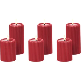 Beliani LED Kerzen 6er Set 10 x 16 cm rot