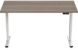 euroseats Economy Sitz-Stehschreibtisch Rechteckig Eiche T-Fuß 1.400 (B) x 800 (T) x 1.275 (H) mm Metall